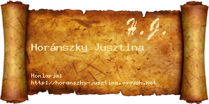 Horánszky Jusztina névjegykártya