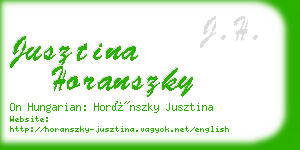 jusztina horanszky business card